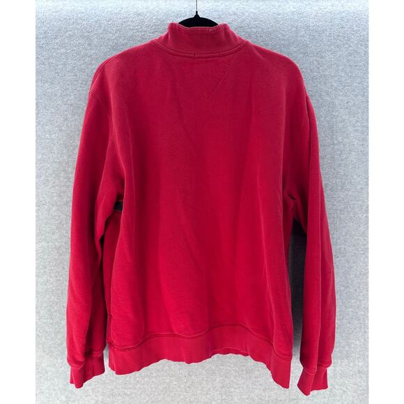 Vintage Tommy Hilfiger Men's sz L Y2K Classic Red and Grey Pullover Quarter Zip - Picture 3 of 14
